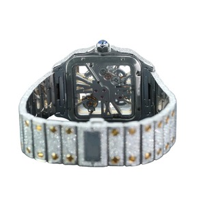 Nuevo Reloj de Lujo con Esqueleto para Hombre, Cuarzo Automático, Diamante Moissanita Cultivado en Laboratorio VVS, Esfera de Oro Amarillo, Estilo Hip Hop - Product Image 4