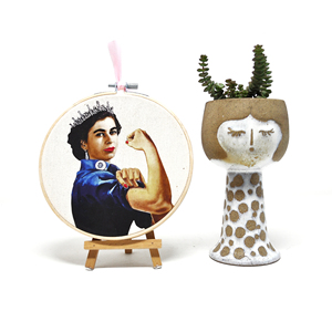 Broderie artisanale moderne en coton, thème Reine Elizabeth, 15 cm, décoration d'intérieur - Product Image 1