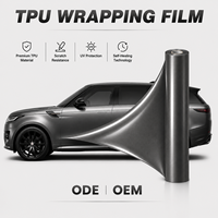 Film de protection de peinture (PPF) gris métallisé foncé en TPU, auto-réparant, résistant aux rayures, pour ateliers de carrosserie automobile