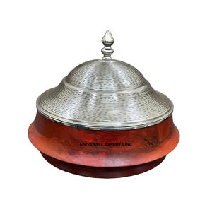 Hotpot de madera de nácar con tapa doble martillada, cazuela hecha a mano de alta calidad, calentador de alimentos de lujo de forma redonda - Product Image 3