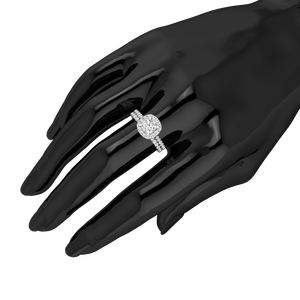 Bague de mariage de luxe pour femme en or massif 9K jaune et blanc, diamant de laboratoire taille coussin, 1,63 carats, clarté VS, couleur EF, IGI - Product Image 3