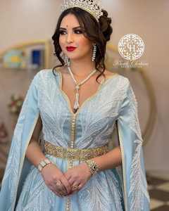 Caftán marroquí 2025, bordado hecho a mano, gasa de seda, transpirable, vestido de novia informal para musulmanes, accesorio recién llegado - Product Image 3