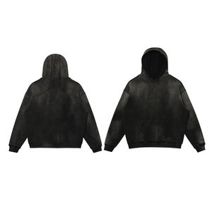 Ropa de Calle de Invierno de Alta Calidad, 100% Algodón, Corte Regular, Gruesa, Hombros Caídos, Bolsillos, Tinte Uniforme, Estilo Desgastado, Fabricación OEM Personalizada - Product Image 4