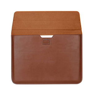 Housse pour ordinateur portable en cuir véritable personnalisée de haute qualité, nouvelle, pliable, imperméable, avec de nombreuses poches, en feutre premium, matériau durable - Product Image 2