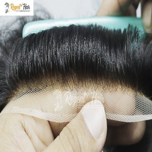 Vente en gros de postiche REGENT noué à la main de qualité supérieure pour homme Stock de cheveux humains à l'avant de la peau disponible style vague naturelle droite - Product Image 3