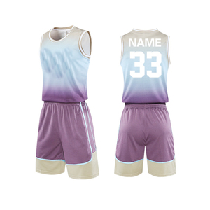 ชุดบาสเก็ตบอลสำหรับผู้ใหญ่แบบสกรีนโลโก้ตามสั่ง ระบายอากาศได้ดี พิมพ์ลาย 100% โพลีเอสเตอร์ 2026 - Product Image 1