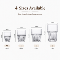 Gobelet en verre côtelé personnalisé à faible MOQ, avec logo sur mesure, pour événements de mariage, cadeau, OEM, ODM, vente en gros, fournisseur d'usine