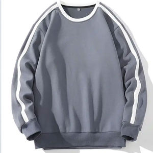 Vente en gros Sweatshirts surdimensionnés à manches rayées et col rond personnalisés de haute qualité 100% coton pour hommes - Product Image 1