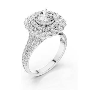 Anillo de Diamantes Halo de Laboratorio de 2.41 CT para Mujer, Claridad VVS-VS EF, Oro de 18K, 14K, 10K y Plata 925, Oro Rosa, Amarillo y Blanco - Product Image 4