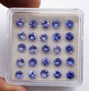 Cuentas redondas azules naturales de piedras preciosas de tanzanita de 4-8 MM de alta calidad para la fabricación de joyas, piedra suelta certificada IGI - Product Image 1