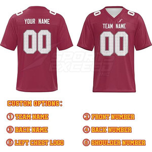 Maillot de football américain personnalisé en gros, respirant, à manches courtes, de haute qualité, séchage rapide, 100% polyester - Product Image 3