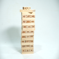 Genga Classic Set de blocs en bois fabriqués à la main pour les enfants et les familles Jeu d'empilage et d'équilibrage avec dés