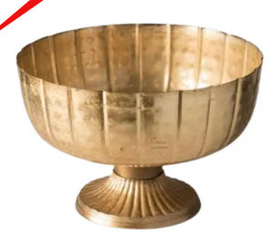 Forme ronde finie dorée de qualité supérieure avec bol à chocolat sur pied - Product Image 4