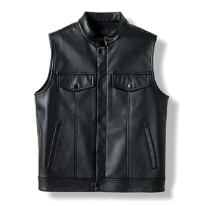Gilet matelassé en cuir véritable respirant et écologique pour homme, personnalisable, idéal pour la moto – Vente en gros OEM - Product Image 1