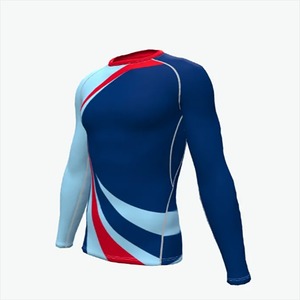 เสื้อรัดกล้ามเนื้อแบบพิมพ์ลายด้วยความร้อน Blank Sports Rash Guard แขนยาว สกรีนโลโก้ได้ ระบายอากาศ แห้งเร็ว ผลิตจากโพลีเอสเตอร์ สำหรับทุกเพศ - Product Image 1