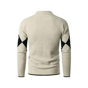 Pull en coton 100% à col montant pour homme, design unique, tricoté, chaud pour l'hiver, vêtements de mode, doux, lisse, épaisseur standard - Product Image 2