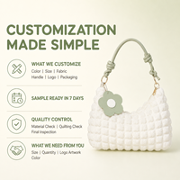 Sac sous le bras style coréen en seersucker pour femme, sac à bandoulière plissé mignon, sac à main nuage gonflé, sac fourre-tout bulle décontracté d'été