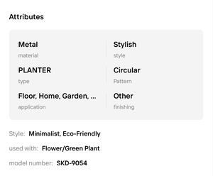 Fabricant leader de jardinières en métal de taille moyenne, finition antique, pour l'intérieur, décoration en métal pour salon, pot à fleurs - Product Image 2