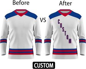 Venta al por mayor 100% poliéster diseño personalizado hockey sobre hielo entrenamiento Jersey transpirable OEM suministro - Product Image 5