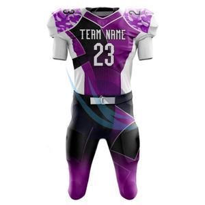 Camiseta de fútbol americano de poliéster 100% hecha a medida, uniforme, ropa deportiva transpirable, diseño de alta calidad, tu propio conjunto impreso - Product Image 2