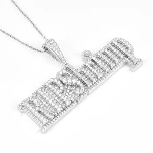 Colgante de Letra Unisex con Moissanita de 5.14 Quilates, Chapado en Oro de 14 Quilates y Rodio, Corte Brillante, Estilo Hip Hop, Diseño Personalizado RIPSHRIMP - Product Image 3