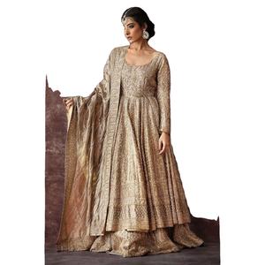 Kurta Dupatta de Estilo Único Dorado, Salwar Kameez Pakistaní, Vestido de Verano de Algodón por AJM TRADE HOUSE - Product Image 1