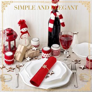 Navidad copo de nieve cristal Rhinestone Metal servilleteros FIESTA DE Acción de Gracias elegante decoración de mesa para bodas ocasiones especiales - Product Image 1