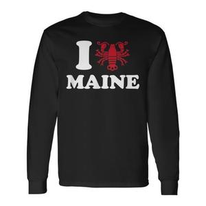 Camiseta de manga larga I Love Maine Lobster con diseño en forma de corazón - Product Image 2