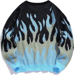 Cardigan boutonné patchwork coloré unisexe, pull confortable, streetwear esthétique, doux, chaud, anti-rides, noir, bleu - Product Image 2