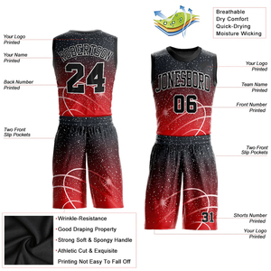 Conjunto de Uniforme de Baloncesto para Equipos Unisex Adultos, Sublimado, Transpirable, Antibacterial, Sin Mangas, Personalizable con Logotipo y Talla - Product Image 4