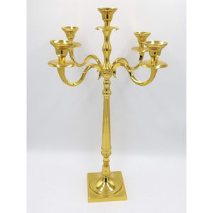 Candelabro Antiguo de Latón de 5 Brazos, Portavelas Creativo de Metal Dorado Pulido, Centro de Mesa Decorativo para Decoración del Hogar y Eventos - Product Image 2