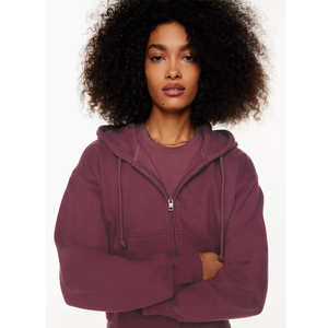 Sudadera Corta Deportiva de Moda 2025 para Mujer, Logotipo Personalizado al por Mayor, Sudadera Corta de Algodón y Felpa para Mujer, Servicio OEM - Product Image 3