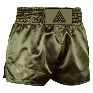 Short thaïlandais avec logo personnalisé Short thaïlandais pour hommes en satin polyester à taille élastique et confortable à porter - Product Image 3
