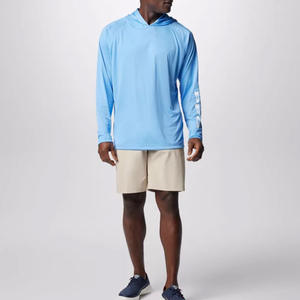 เสื้อตกปลาแขนยาวมีฮู้ดกันแดด UPF50+ ผ้าโพลีเอสเตอร์ผสมคอตตอน ระบายอากาศได้ดี สำหรับผู้ชาย รุ่นใหม่ล่าสุด - Product Image 2