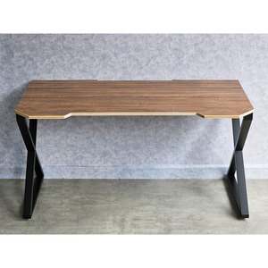 Escritorio para juegos de 140x70 cm, moderno, de madera contrachapada de carbono con patas de hierro en forma de X, requiere montaje GD68069 - Product Image 6