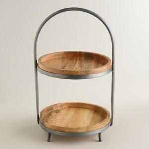 Plateaux de service en bois finition naturelle métal de qualité alimentaire expérience multi-luxe Meena céramique Look pour les mariages Diwali Occasions - Product Image 4