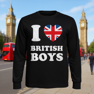 UK <b>Union</b> <b>Jack</b> Heart Flag Tank Top with Long Sleeve Children's I Love British Boys Promotional <b>T</b>-<b>Shirt</b> - Product Image 2