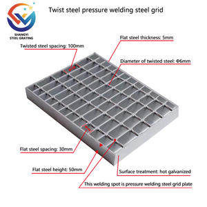 Grille en acier galvanisé à dents personnalisée, robuste, pour sol industriel/grille en acier robuste/couverture de drainage de <span class=keywords><strong>gouttière</strong></span> - Product Image 6
