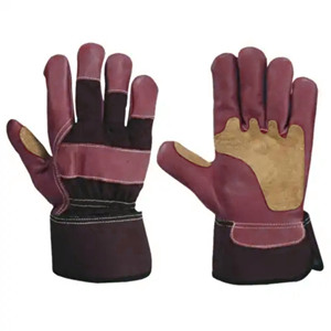 Gants de sécurité industriels d'hiver canadiens en cuir de coton à motif de grain de vache Construction renforcée pour la protection - Product Image 3