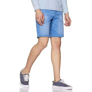 Shorts en jean droits respirants et personnalisables pour hommes, style streetwear, haute qualité, logo personnalisé accepté, séchage rapide, légers, avec boutons. - Product Image 6