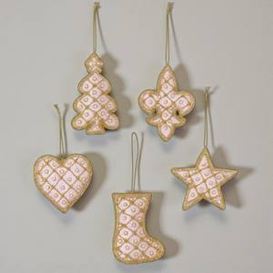 Adornos Colgantes Bordados a Mano con Zari, en Forma de Estrella, Corazón y Árbol, Decoraciones Festivas - Product Image 1