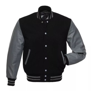 2024 Wholesale Men's Leather Sleeves Baseball Varsity <b>Jackets</b> OEM Manufacturer's High Quality <b>Canvas</b> <b>Jacket</b> Hot Selling Chenille - Product Image 1