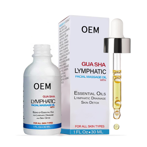 OEM olio di drenaggio linfatico facciale 1oz , Jojoba e olio di cocco per Gua Sha, rullo di giada e massaggio al viso - Product Image 1