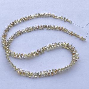 Puntero Natural de lujo, gotas facetadas de diamante amarillo, blanco y gris, cuentas de Briolette para fabricación de joyas, Real, auténtico, AAA, nuevo, 10, 15, 20 - Product Image 3