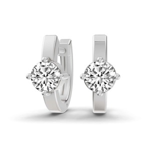 Understated Classic Round Lab Grown Diamond Earrings 0.875 Ct Tw F-G Color VS Clarity 2 Diamonds 14K <b>Solid</b> <b>Gold</b> Quiet Luxury - Product Image 1