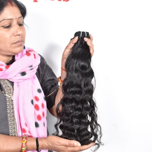 Extensiones de cabello humano indio alineado con cutícula virgen 100% Proveedor crudo sin procesar Paquetes ondulados de onda suelta Cabello humano - Product Image 5