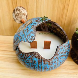 2024 AL POR MAYOR VELA DE COCO ECO FRIENDLY COCONUT SHELL BOWL HECHO A MANO VELA DE COCO PERFUMADA PARA NAVIDAD - Product Image 5