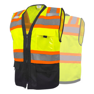 Chaleco reflectante de alta visibilidad personalizado para hombre, ropa de trabajo de malla con bolsillos, ropa de seguridad para la construcción, talla grande con logotipo personalizado - Product Image 4