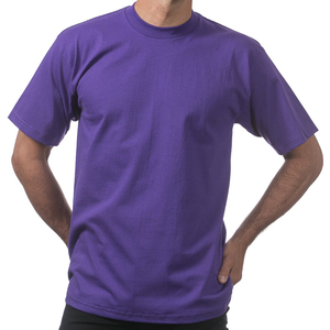 T-shirt uni pour hommes, style à la mode, à manches courtes, tissu en coton doux, col rond, respirant, tenue décontractée légère pour l'été, vente en gros - Product Image 2