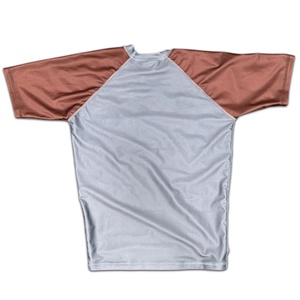 Rashguard de compression respirant à manches longues pour homme, gris et marron, à blocs de couleur, imprimé Jiu-Jitsu, séchage rapide, arts martiaux No-Gi - Product Image 3